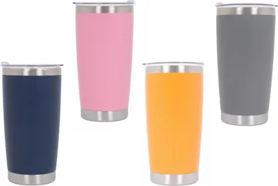 Produktbild von Familienpackung 4x Thermos Edelstahl SS304 Isolierbecher Deckel Doppelwandig 590ml Becher.