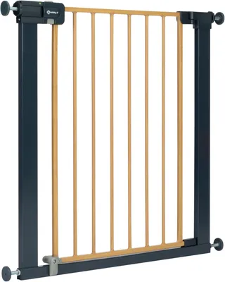 Produktbild von Safety 1st Türschutzgitte, Easy Close Metal Gate, ohne Bohren, 73–80 cm (bis 108 cm erweiterbar), mit 1 Hand öffnen, Zweifachsicherung, Wood