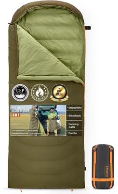 Productafbeelding van Slaapzak XXL, 3-in-1, met dons en COLDMASTER ECO PRO, geschikt tot -3°C, vulling van 640 gram, afmetingen 220x80 cm