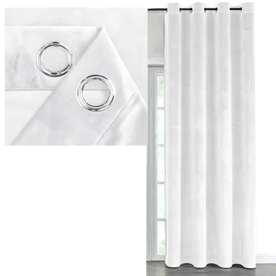 Produktbild von SAMT Vorhang Ösen WEISS 140x175 cm Velvet Gardine Verdunkelnd Blickdicht
