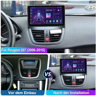 Imagen del producto de Radio Android 15 para Peugeot 207 CC (2006-2015), pantalla táctil de 9 pulgadas, GPS, Carplay, Android Auto, Bluetooth, Wi-Fi, USB, sistema de infoentretenimiento 2 DIN