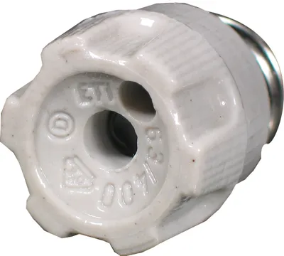 A close-up view of a ceramic fuse head.