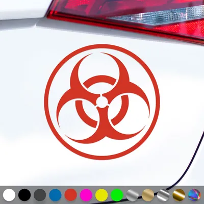 Produktbild von PantherPixel Biohazard Aufkleber Warnung Vorsicht Hinweis Sticker Auto Geschenkidee Farbe Rot