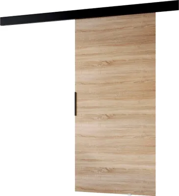 Produktbild von MINIO go for it, Schiebetür "PRIM A", Zimmertür, 106cm, Sonoma Eiche / Schwarze Farbe