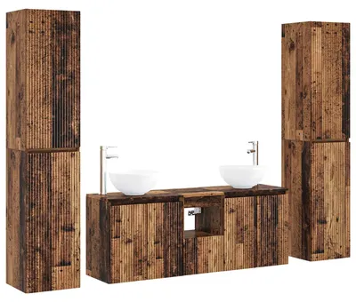 Produktbild von vidaXL Badezimmermöbel-Set 5 stk. Altholz 33 x 34,5 x 160 cm
