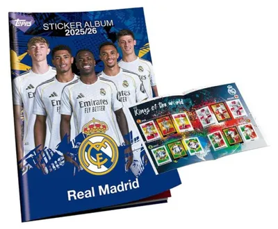 Produktbild von Topps/Merlin TOPP078703 - Real Madrid 2025/26 Sticker Sammelalbum Set - Neu