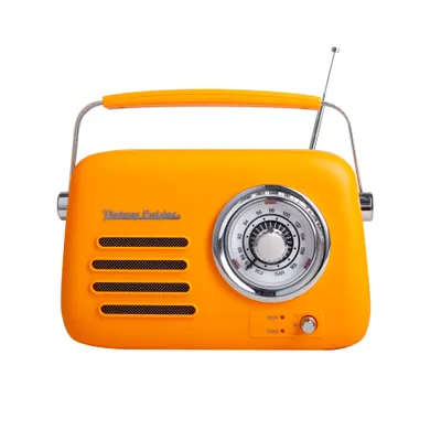 Obrázek produktu pro Retro chromované rádio s bluetooth reproduktorem Vintage Cuisine - barvy léta - matné - oranžové