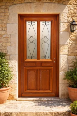 Immagine prodotto di Porta d'ingresso in legno con vetrata Baya, H.215xL.90 cm, lato pannello P, sinistra, GD MENUISERIES