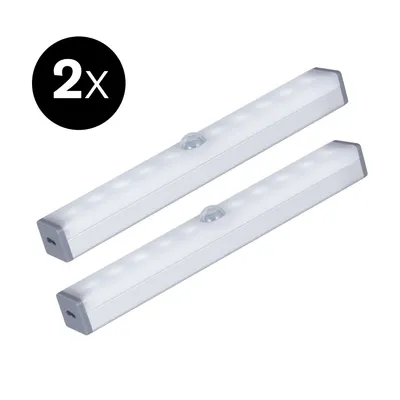 Produktbild von 2x Sinji LED Lampe Bewegungssensor - Batteriebetriebenes Schranklicht - 15 cm