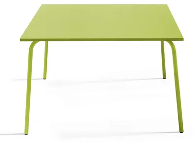 Produktbild von Quadratischer Gartentisch aus Metall Grün - Oviala Palavas