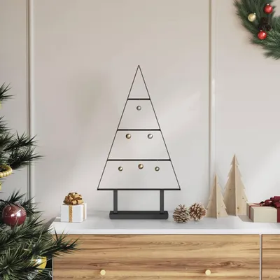 Obrázek produktu pro Maison Exclusive - Kovový vánoční stromek se stojanem, černý, 60 cm, ocel