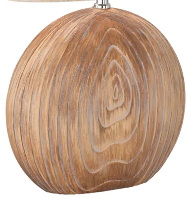 Produktbild von Honsel - Landhaus I Vintage Landhaus-Tischleuchte I Tischlampe I Lampe I Leuchte beige mit braun 53 cm - Djo I Wohnzimmer I Schlafzimmer - Keramik Oval - LED geeignet E27