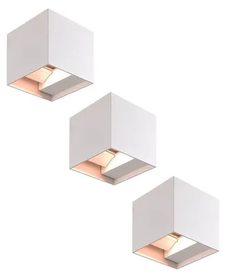 Image de HOFTRONIC - Lot de 3 appliques murales LED Kansas 7W 540lm 3000K IP65 Gris