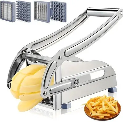 Produktbild von Solidchoice – Pommes-Frites-Schneider aus Edelstahl mit 2 Schneidgrößen für perfekte Pommes