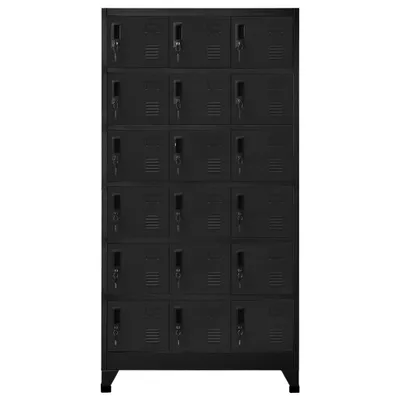 Image de vidaXL Armoire à casiers noirs 90x40x180 cm Acier
