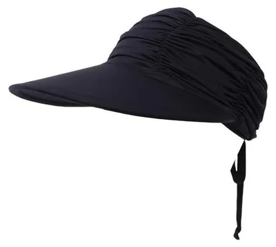 Produktbild von Sonnenschutz für Frauen - OPF 50+ - Strandhut mit Pferdeschwanz - Breite Kante verstellbar - Schwarz