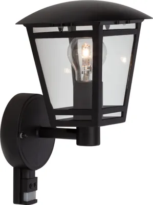 Produktbild von BRILLIANT Außenwandleuchte Riley | Outdoorleuchte | Metall/Glas | schwarz | Bewegungsmelder | IP44 | 1x E27 max. 40 W