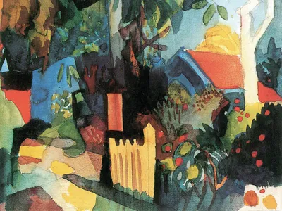 Obrázek produktu pro August Macke Art Print Obraz - Krajina se světlými stromy, 1914 (60 x 80 cm)