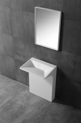 Produktbild von Standwaschbecken TWZ29 - Mineralguss - Weiß matt - 60 x 47 x 85 cm