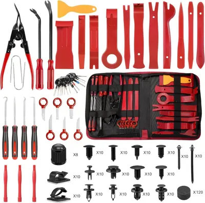 Produktbild von Auto Demontage Werkzeuge Set 330-teilig KFZ Innenverkleidung Removal Tool Rot