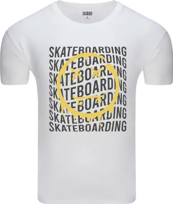 Produktbild von Diarbo Herren T-Shirt mit Skateboard Druck Skateboard-Emoji Weiß Gr.XXL