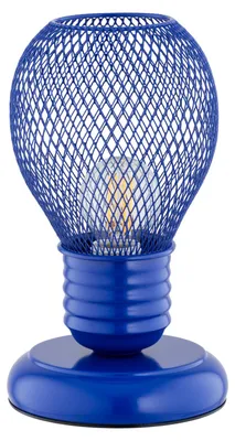 Immagine prodotto di Lampada da tavolo a forma di lampadina PIKOLO blu-turchese 1xE14x10W in metallo, dimensioni: 21x11x11 cm, IP20, Alfa