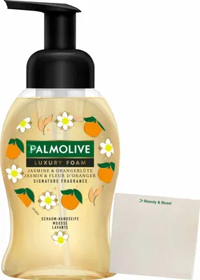 Produktbild von Palmolive Magic Softness Schaum-Handseife Jasmin und Orangenblüte (250ml Pumpspender) + usy Block