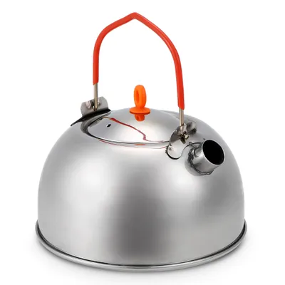 Produktbild von 0.6L Edelstahl Teekessel Tragbare Outdoor Camping Wandern Wasserkocher Teekanne Kaffeekanne