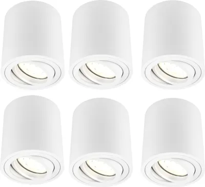 Produktbild von Ledvion LED Aufbauspot 6er set Weiss Rund 3W Warmweiss