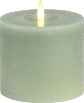 Image de Lot de 2 bougies LED en cire véritable scintillantes 10x9 cm sauge