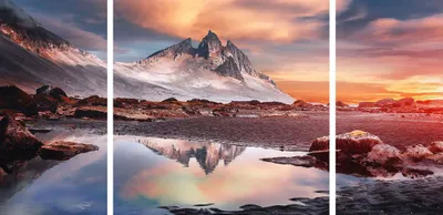 Produktbild von ArtUniverse Glasbild Sonnenberge 100 x 200 cm