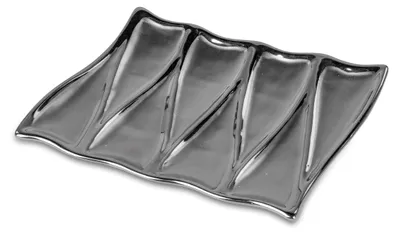 Produktbild von Formano 1 Stück Deko-Schale 25cm  Matt Silber aus Keramik - Dekoration für ein schönes Zuhause