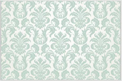 Produktbild von Wallario Wandbild Königliche Schnörkelei in weiß und grün, Größe: 61 x 91,50 cm, Poster mit weißem Aluminiumrahmen