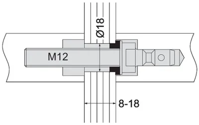Image de Kit de montage double P/Porte en verre - NORMBAU - 0471440