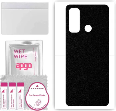 Produktbild von apgo Rückseite Schutzfolie, Skin, kompatibel mit Tecno Spark 5 Air, Hinten Displayschutzfolie aus Vinylfolie, kratzfest, einfache Montage - Mattschwarz