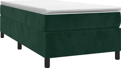 Obrázok produktu pre vidaXL Box spring bed frame dark green 90x200 cm velvet