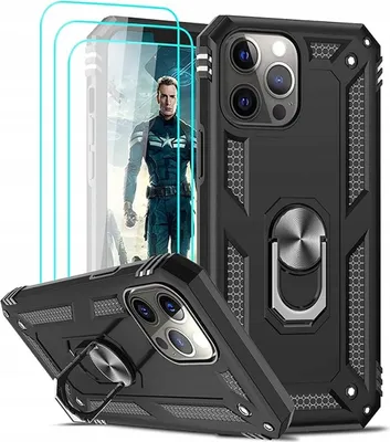 Productafbeelding van LeYi Geharde beschermhoes voor iPhone 13 Pro Max, zwarte kleur, met vingervreug