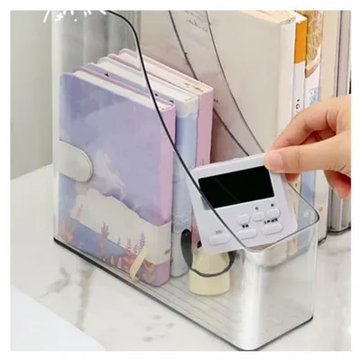 Produktbild von 2 Stück transparenter Ordnerorganisator aus Kunststoff für Schreibtische