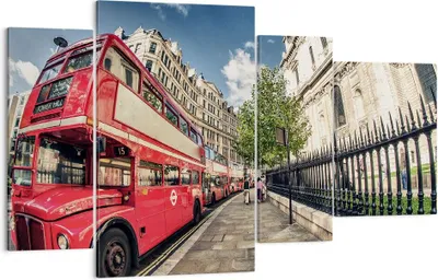 Produktbild von Bild auf Leinwand - Leinwandbild - Architektur London Stadt - 120x70cm - Wand Bild - Wanddeko - Leinwanddruck - Bilder - Kunstdruck - Wanddekoration - Leinwand bilder - Wandkunst - DL120x70-2405