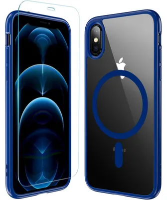 Productafbeelding van Beschermhoes voor iPhone X/XS, magnetisch, schokbestendig, krasbestendig, blauw