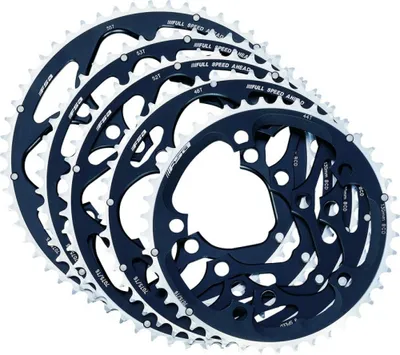Produktbild von FSA Kettenblatt Road Alloy 5-Arm 2x 130 mm x 48 T Schwarz/silber - präzise Sc...