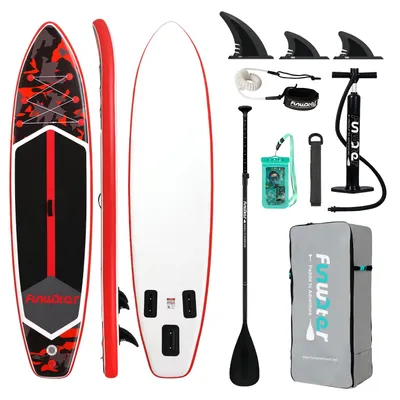 Immagine prodotto di Tavola gonfiabile per stand-up paddle (SUP) - Modello FW32A - Dimensioni: 350 x 84 x 15 cm - Pagaia regolabile - Trasportabile - Adatta agli adulti - Unisex