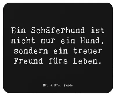 Produktbild von Mr. & Mrs. Panda Mouse Pad Spruch Schäferhund Freund - Schwarz - Geschenk, Hunderasse, Mousepad, Hunderassen, pc, Mauspad, Schutzinstinkt, Hütehund, loyaler Hund, laptop