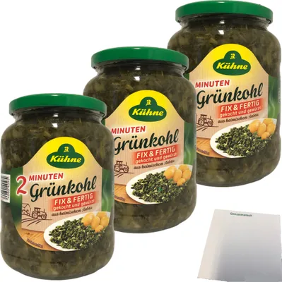 Produktbild von Kühne Grünkohl fix und fertig Der Schnelle 3er Pack (3x660g Glas) + usy Block