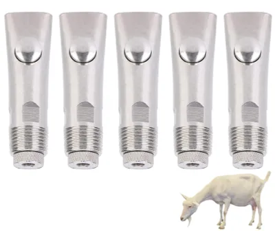 5 Stück Schweinetränkenippel, Edelstahl, 85 mm, automatisch