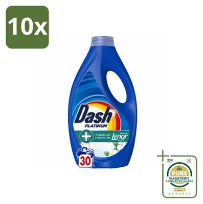 Produktbild von 10 x Dash Platinum Wasmiddel Katoen Fris - 1350 ml - Vorratspackung - 10 Stücke