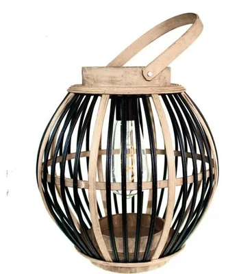 Obrázok produktu pre Bambusová solárna lampa Olivie - čierna