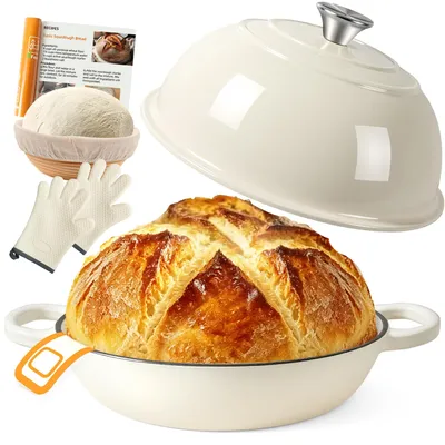 Productafbeelding van Braadpan - Gietijzer - 5,7 l - Geëmailleerd - Met deksel - Inductie