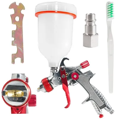 Produktbild von Lackierpistole HVLP 1,3 mm Düse 600 ml Profi Spritzpistole Sprühpistole