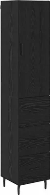 Productafbeelding van Highboard met lade Zwart Eiken 34,5 x 34 x 180 cm Bewerkt hout